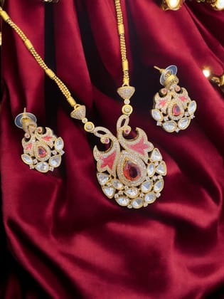 Stunning Kundan Meenakari Gold Plated Necklace Set By Dia Art Jewels