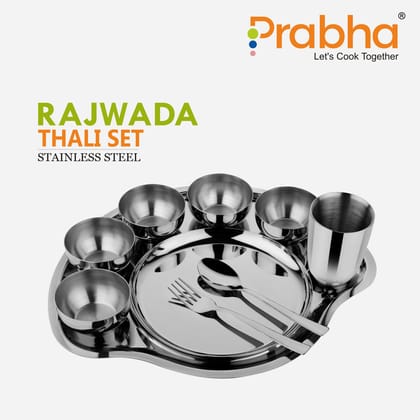 Stainless Steel Plain Rajwada Thali Set