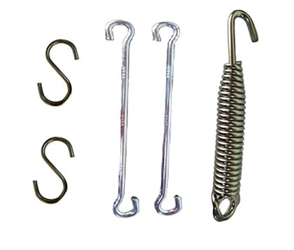 Q1 Beads Metal Jhula Swing Hammock Hanging Accessories Combo Pack (2 S Hooks, 2 Link Saliya, 1 Spring Hook, Chrome)