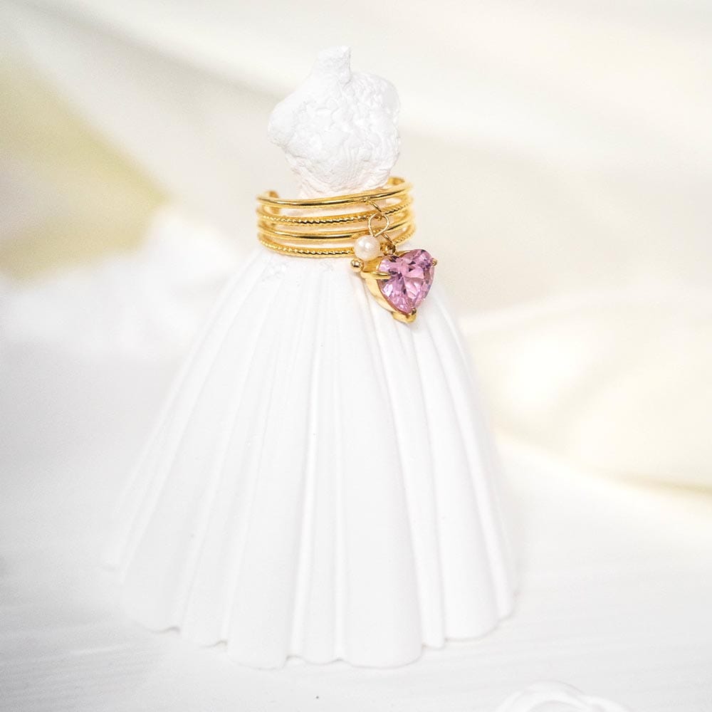 Layered Charm Stainless Steel Rings-1