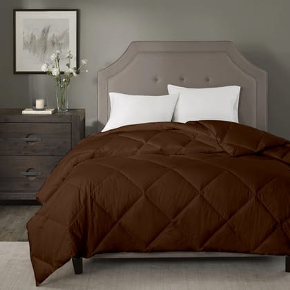 Razzai Summer Season 100 GSM Ac Comforter Super Soft Fluffy Comforter |Silver-Single / Chocolate Brown