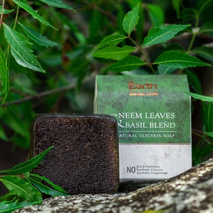 Neem Leaves & Basil Blend Soap | SLS & Paraben Free │Glycerin Rich-100gm