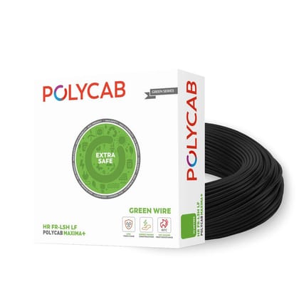 Polycab Maxima plus 90m, 0.75sqmm Eco-Friendly Greenwire PVC Insulated Copper Cable for Domestic & Industrial Connections Electric Wire(Black)