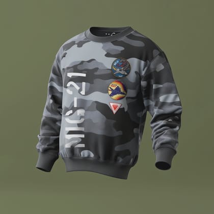 Indian Air Force: MIG-21 Grey Camo Sweatshirt-S