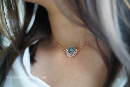 Crystal Evil eye necklace-Rose Gold cystal evil eye necklace