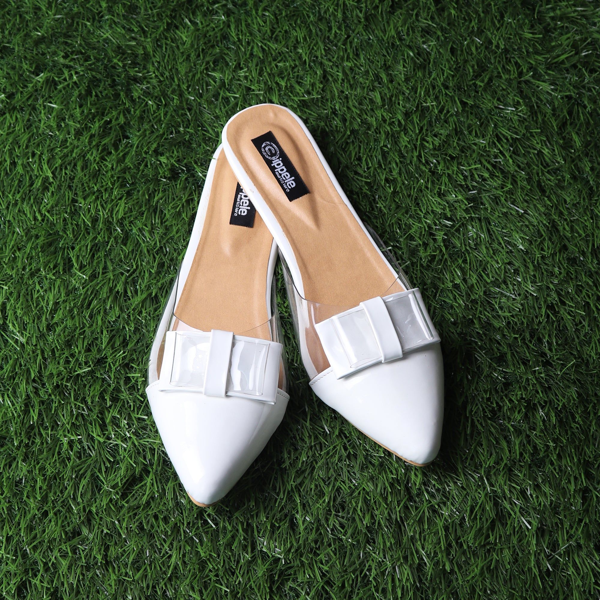 The Finska Cookie Ribbon Mules in White-36