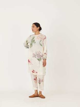 Juliet White Silk Kurta Set-XS