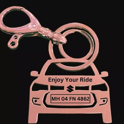Maruti Dzire 2025 Keychain-Front View / Rose-Gold