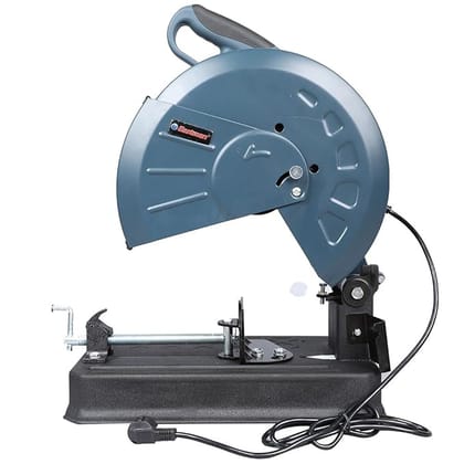 Eastman Heavy Duty Corded Electric Metal Cut Off Saw Machine 2400 W Power with 355 mm Wheel Dia 3800 Rpm, free Carbon Set with Solid Rigid Base (ECM-355A)