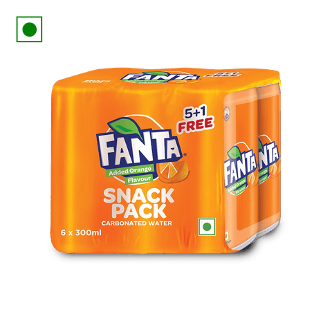 Fanta Added Orange Flavour Soft Drink Pack Of 6 @ 300 Ml\, 1.8 L Pack