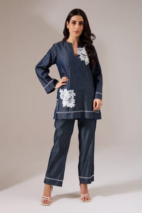 SAVVY denim co-ord-Savvy - dark blue / Denim / XXS