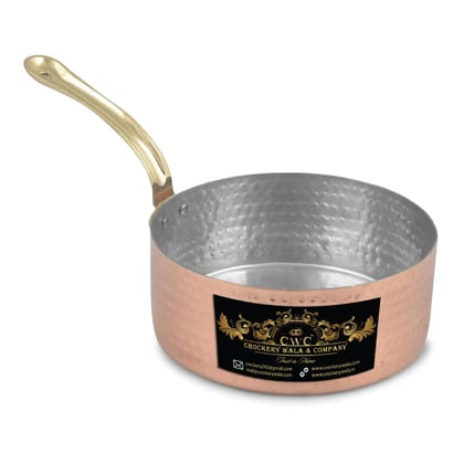 Pure Copper Sauce Pan Pot For Cooking Tea Milk 700ml-300 Milli Litres