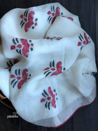 AWESOME COLLECTION LINEN PRINTED SAREE 1380