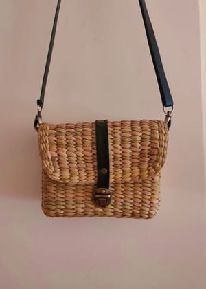 Handwoven and Natural Kauna Grass Sling Bag
