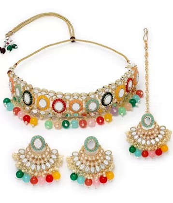 PUJVI - Multi Color Alloy Necklace Set ( Pack of 1 ) - Multi Color
