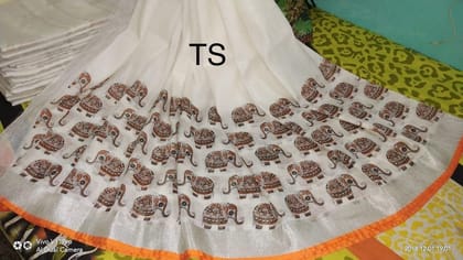 LINEN DIGITAL PRINTED SAREE 1451