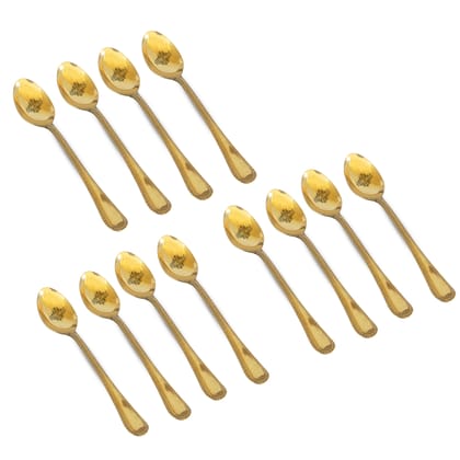 Indian Art Villa Brass Bedding Spoon, Serveware Tableware, Length 17.78 cm , Gold-12