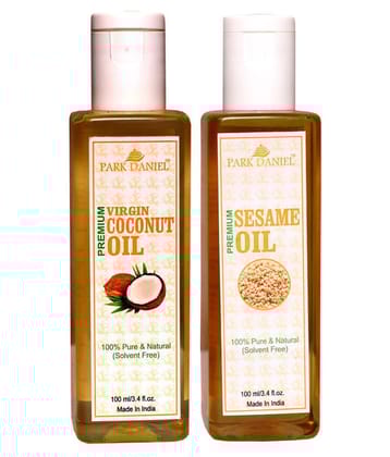 Park Daniel Premium Coconut & Coconut Oil(200 ml) 100% Pure & Natural 100 ml Pack of 2