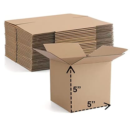 Ecom Packers Cardboard Box For Packing/Packaging Materials For Small Business Hard Coated 3 Ply Carton Boxes 5(L) X 5(B) X 5(H) (Pack Of 50)-6.5 X 6.5 X 6