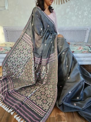 Raw Mulberry Silk/ Kesa Paat Saree