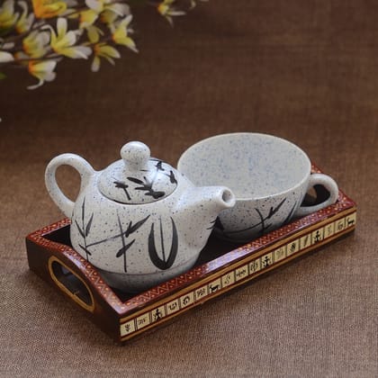 Ikrafties Handmade Ceramic Single Tea Pot Set