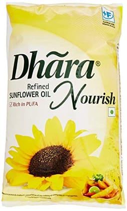 Dhara Nourish Refined Sunflower Oil Pouch 1L