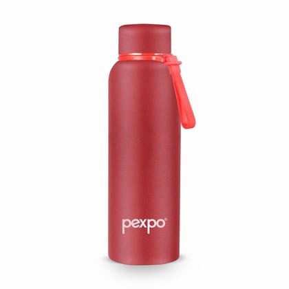 Pexpo 24 Hrs Hot & Cold Stainless Steel ISI Certified Flask, 1000 ml, Crimson Red, Bravo | Thermosteel Bottle | Double Wall | Durable | Home | School | Office | Traveling | Hiking | Vacuum Insulated
