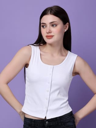 Round Neck Cotton Crop Top