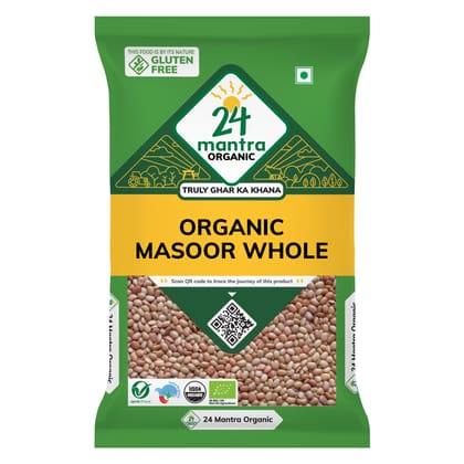 24 Mantra Organic Masoor Whole 1.5KG
