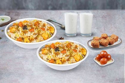 Veg Lucknowi Dum Biryani Feast