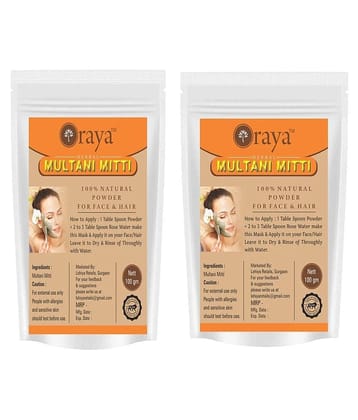 ORAYA 100% Natural Multani Mitti Powder Face Pack 200 gm Pack of 2