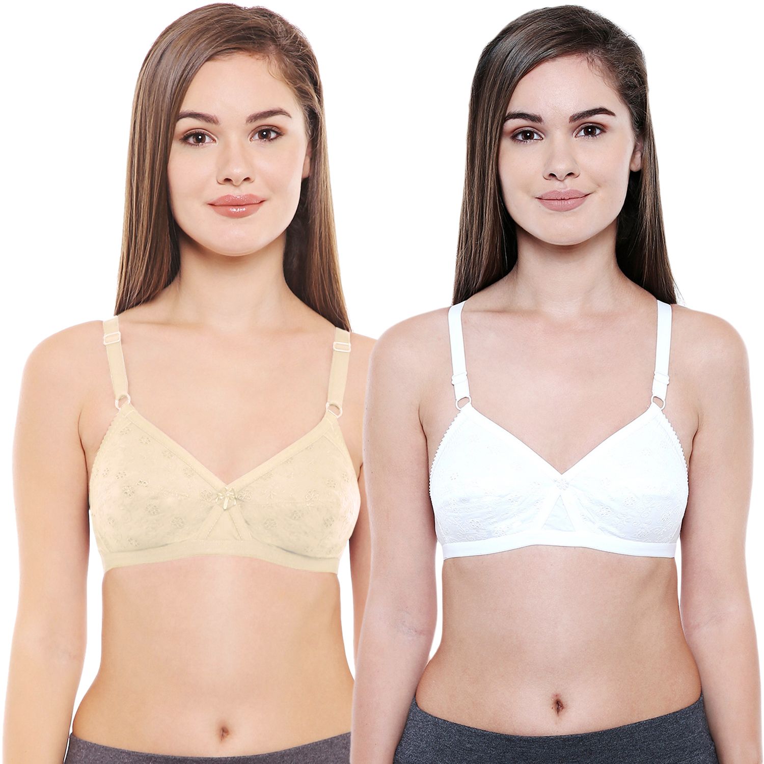 Bodycare Women Cotton Full Coverage Non Padded Regular Bra Pack - 2 E5524SW