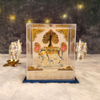 Kamdhenu Cow with Vastu Calf , Vastu Items for Home for Good Luck - Offers Wealth, Prosperity, Health, Peace-Small