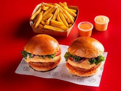 2 Louis Chicken Beast burger + Cheese fries + Hot Sauce
