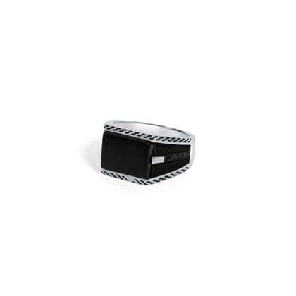 Blackout 925 Sterling Silver Ring for Men-10.5