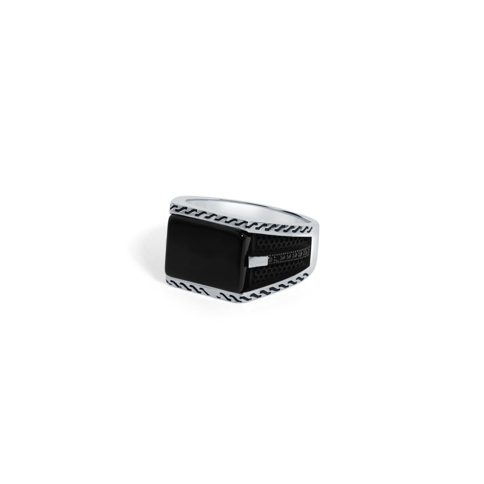 Blackout 925 Sterling Silver Ring for Men-10.5