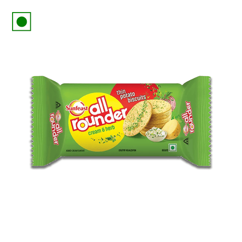 Sunfeast All Rounder Thin Potato Biscuits - Cream & Herb, 75 gm Pouch