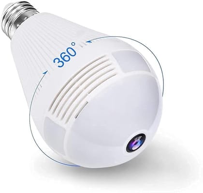 SMARTCAM Full HD Picture Bulb Home Security Camera 1080p AI Powered Motion Detection l Infrared Light Vision | 360 Panorama | Talk Back Feature (Bulb Camera)