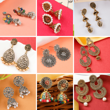 ROYAL AND CLASSIC JHUMKAS COMBO OF 9 EARRING - LC 5071