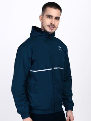 Mens Hooded Jacket Waterproof in Reflect Patti-Airforce / XXL