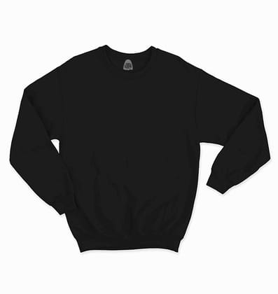 Sukhiaatma Unisex Basic Black Sweatshirt-XL-44