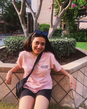 I SEE YOU : Peach Oversized Tee-Small