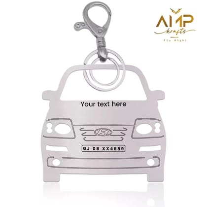 Hyundai Santro Xing Keychain-Front View / Silver
