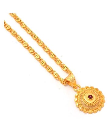 Jewar Mandi New Design Gold Plated Locket/Pendant with Link Chain Daily use for Men, Women & Girls, Boys - None