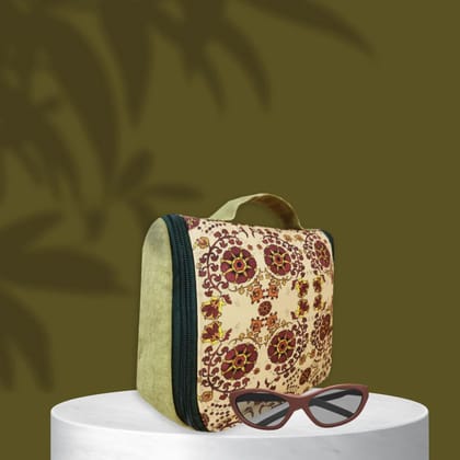 Toiletry Organizer - Green Maroon Suzani Floral