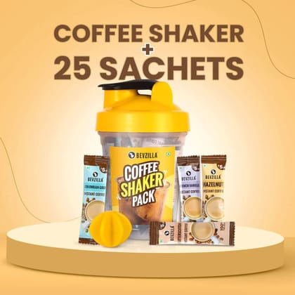 25 Flavoured Coffee Sachets + Shaker