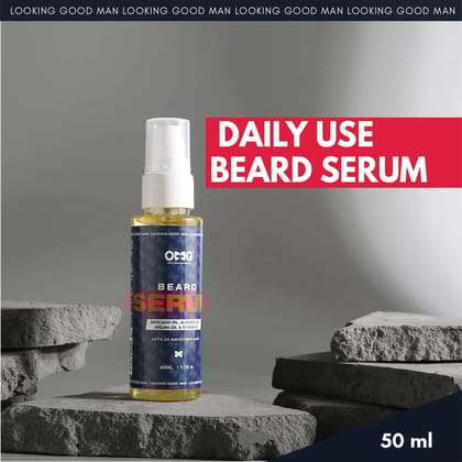 OMG Beard Serum 50ml | Upto 2x Smoother Hair | Enriched with Vitamin E | for Hair Growth | Reduces Dandruff | 100% Natural Ingredients