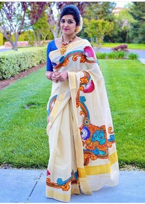 AWESOME LINEN COTTON PRINTED SAREE - 2203