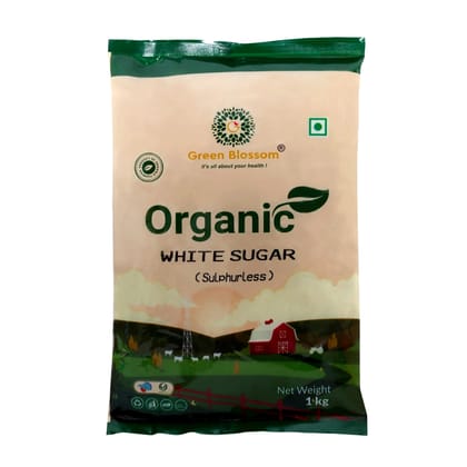 Organic White Sugar (Sulpherless) - 1 Kg (Pack of 1) I Green Blossom (Weight - 1kg) by green blossom agritech ventures private limited