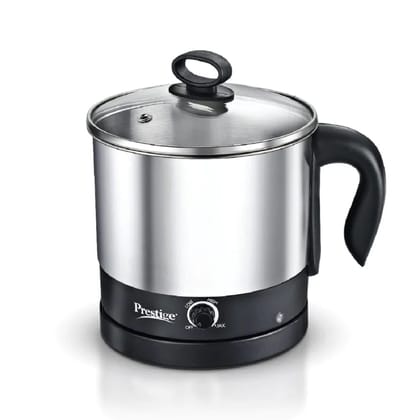 Prestige PMC 3.0 Plus 600 Watt 1.5 Litre Multi Cooker with Idli Stand with 3 Plates | Egg Boiling Rack with Stand | Steamer | Silver & Black